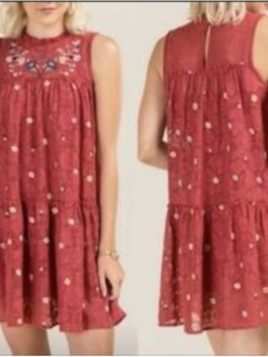 miami Dresses & Skirts - Mi Ami Francesca’s Embroidered Lace Boho Mini Dress Size M